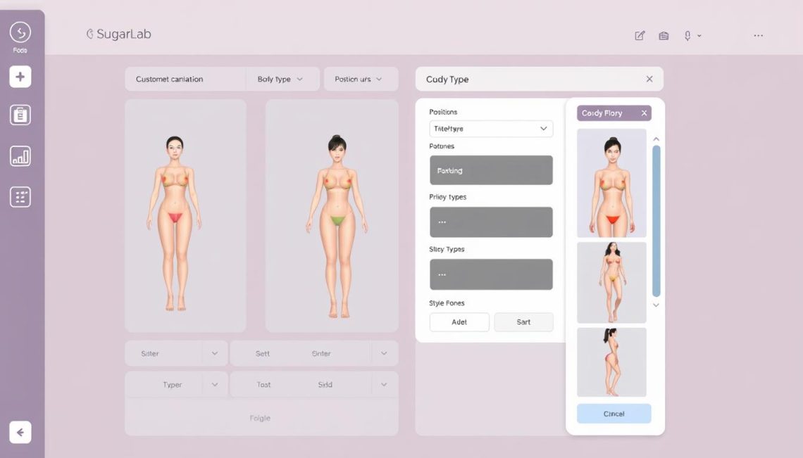 SugarLab AI Porn Generator interface showing customization options